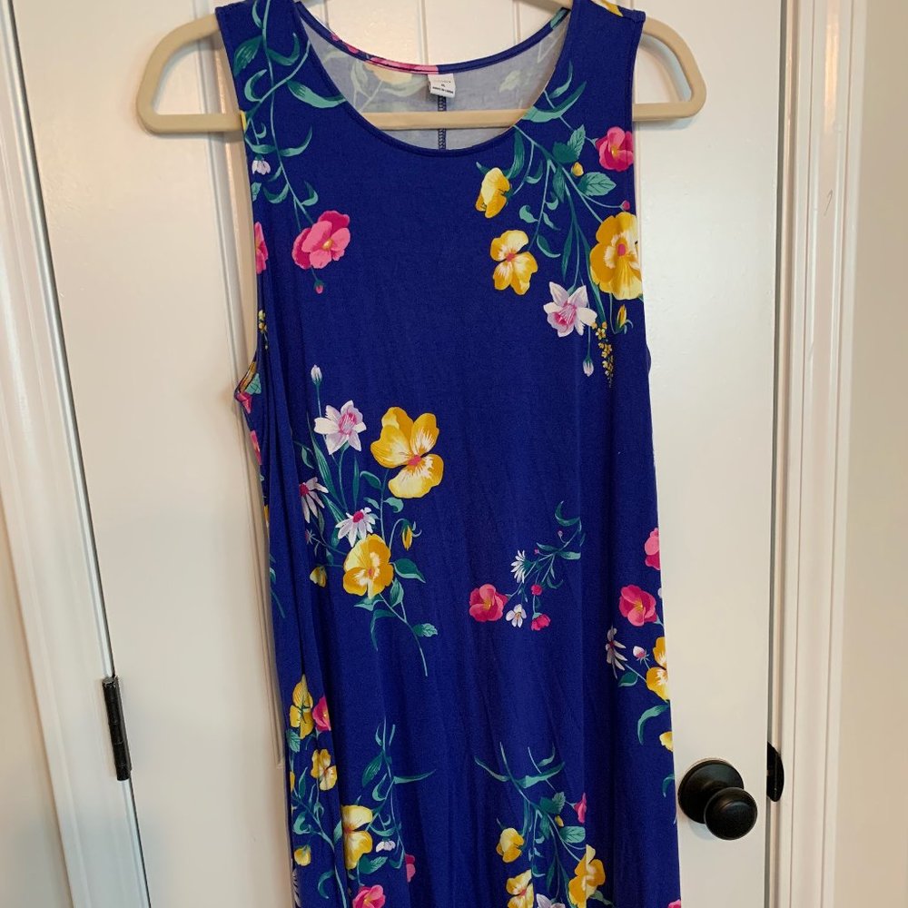 Old Navy Blue Floral Tank Dress